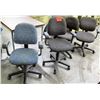 Image 1 : Qty 4 Wheeled Rolling Office Chairs w/ Armrests & Floral Upholstery