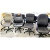 Image 1 : Qty 4 Misc Wheeled Rolling Office Executive Chairs - Leather & Fabric