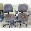Image 1 : Qty 2 Wheeled Rolling Office Chairs w/ Armrests & Floral Upholstery