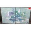Image 1 : 2 Piece Abstract Art Painting Signed by Artist