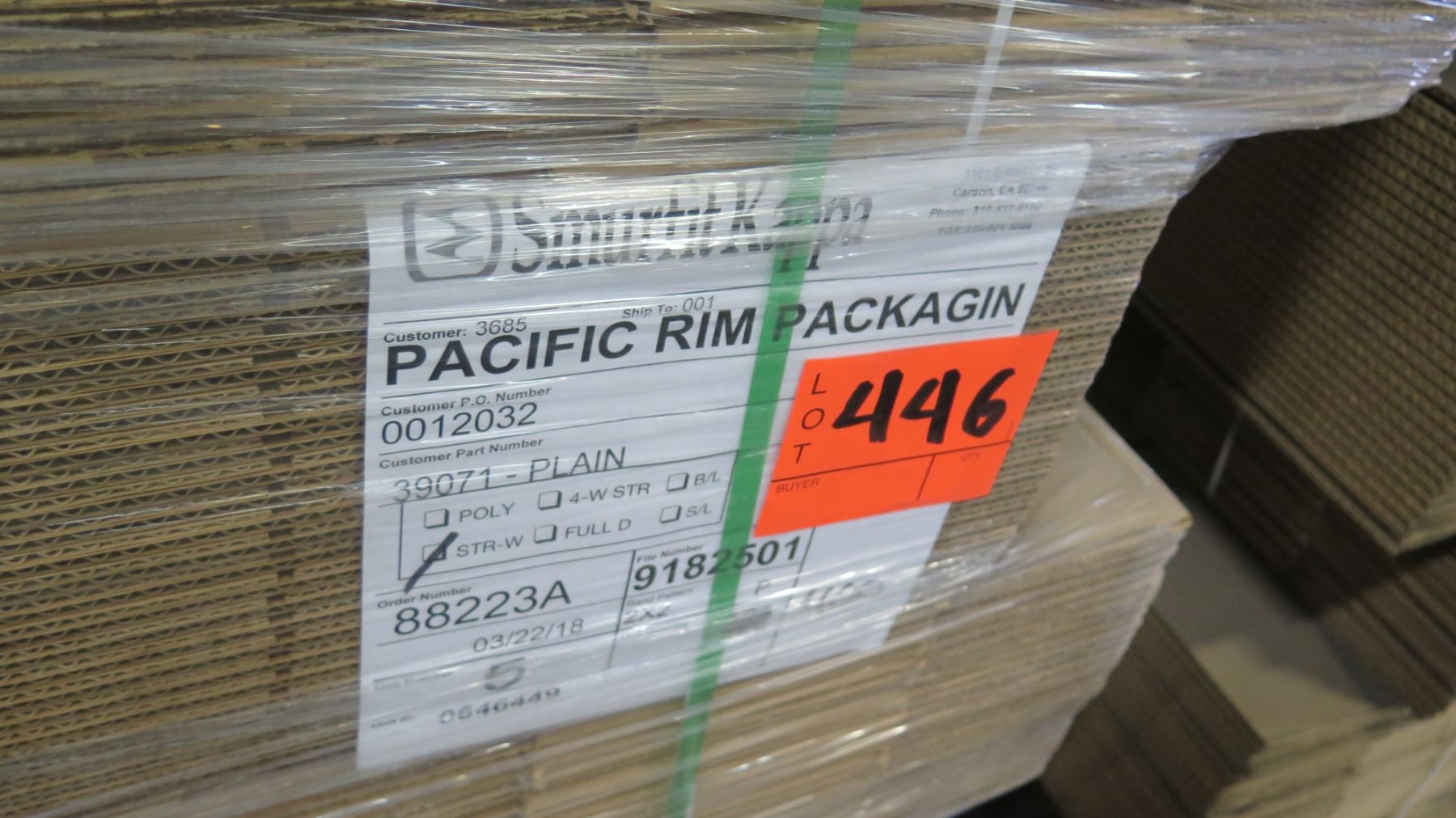 Qty 1 Pallet Smurfit Kappa Pacific Rim Packaging 39071 Corrugated Boxes ...
