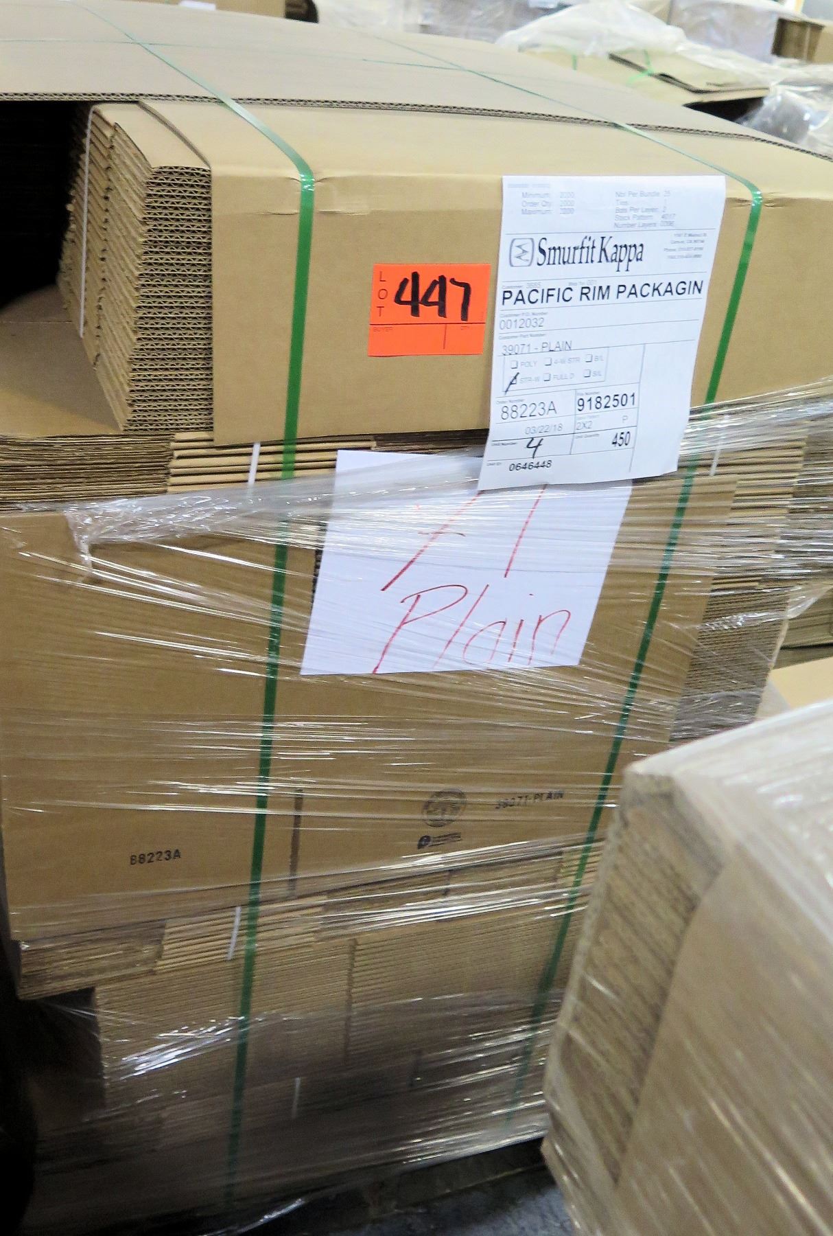 Qty 1 Pallet Smurfit Kappa Pacific Rim Packaging 39071 Corrugated Boxes ...