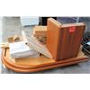 Image 1 : Oval Wooden Folding Table w/ Misc Accessories