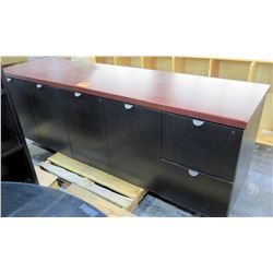 Metal w/ Wood Laminate 6 Compartment Recycle Cabinet System