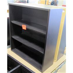 Qty 2 Short Black Wood 3 Shelf Adjustable Book Case Shelving Unit