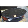 Image 2 : Oval Wood & Glass Coffee Table Entertainment Table w/ Bottom Shelf
