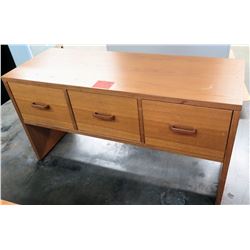 Wooden Rectangle Table w/ 3 Drawers Files Cabinet