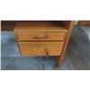 Image 2 : Wooden Rectangle Executive Desk w/ Drawer & File Cabinet