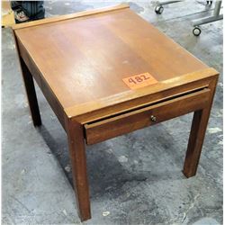 Wooden Square End Table w/ 1 Drawer Underneath