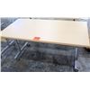 Image 1 : Rolling Metal Table w/ Laminate Top