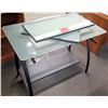 Image 1 : Metal & Glass Drafting Table w/ 2 Leaves