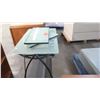 Image 3 : Metal & Glass Drafting Table w/ 2 Leaves