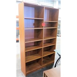 Two Sided Tall Book Display Case w/ 12 Adjustable Shelves