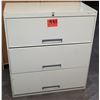 Image 1 : Qty 1 Metal 3 Drawer Lateral Legal Beige File Cabinet