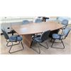 Image 1 : Oval Wooden Conference Table w/ 6 Stationary Chairs w/ Armrests
