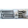 Image 1 : Qty 4 Misc Shelves - Black 2 Shelf Unit, File Cabinet & 2 Wall Flush Shelves
