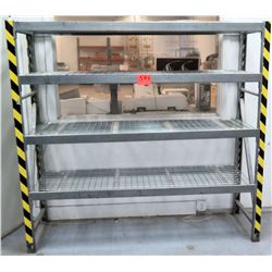 Metal 4 Tier Shop Work Shelf w/ Yellow Safety Tape