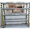 Image 1 : Metal 4 Tier Shop Work Shelf w/ Yellow Safety Tape