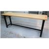 Image 3 : Long Metal & Wood Shop Work Table