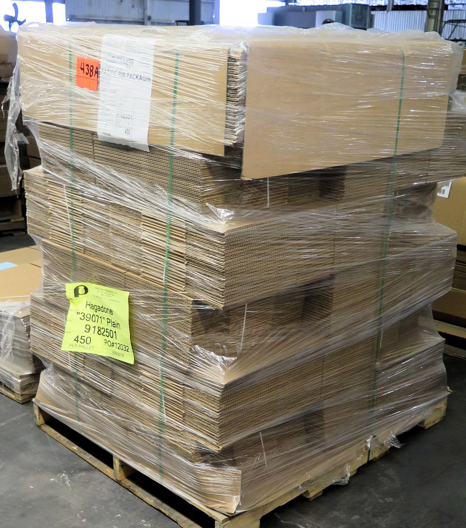 Qty 1 Pallet Smurfit Kappa Pacific Rim Packaging 39071 Corrugated Boxes ...