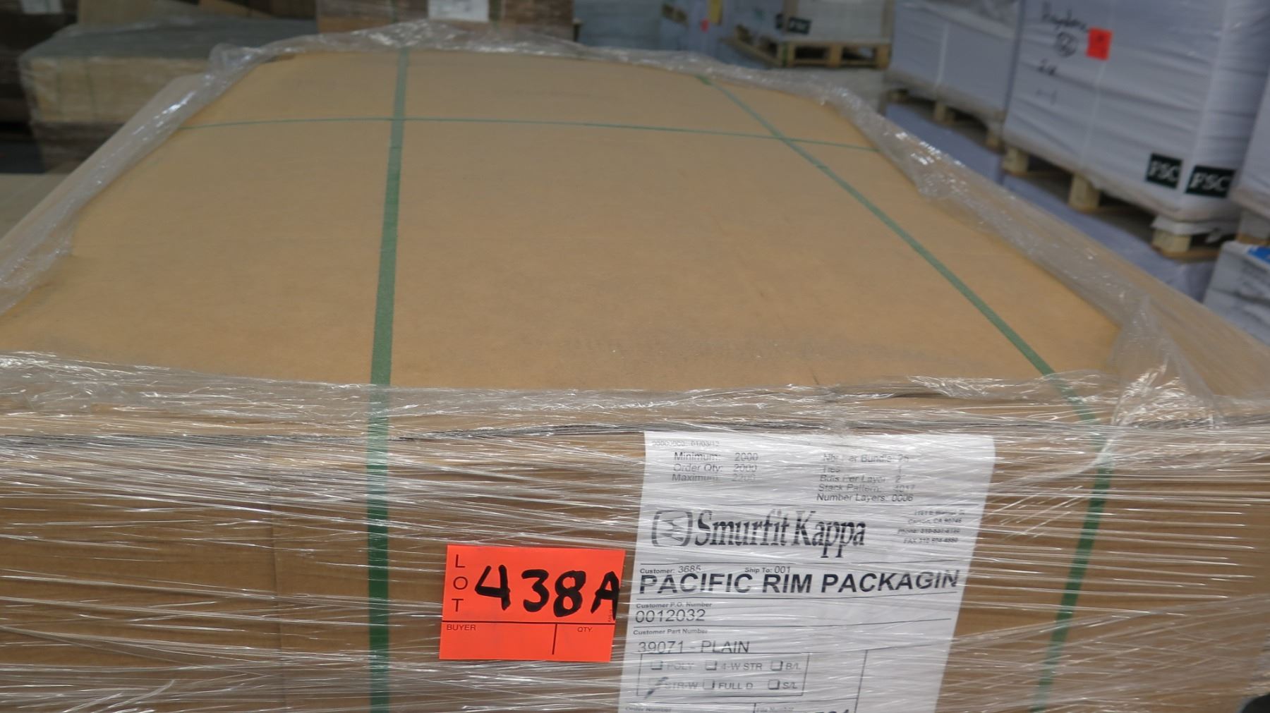 Qty 1 Pallet Smurfit Kappa Pacific Rim Packaging 39071 Corrugated Boxes ...