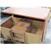 Image 1 : Wooden Desk w/ 2 Drawer File Cabinet Underneath