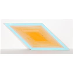 Richard Anuszkiewicz, Orange on Blue Rhombus, Serigraph on Panel