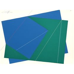 Cris Cristofaro, Green and Blue Rectangles, Silkscreen