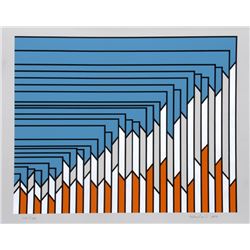 Nicholas Krushenick, Untitled (City Facade), Serigraph