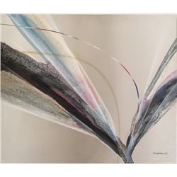 Elba Alvarez, Violet Action, Oil Painting