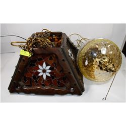 PAIR OF VINTAGE HANGING LAMPS