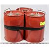 Image 1 : LOT OF 3 MINI RED KEGS WITH HANDLES.
