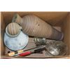Image 1 : BOX OF VASES, TOOLS & MORE