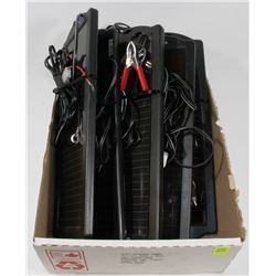 5 SOLAR PANELS FOR CHARGING BATTERIES.