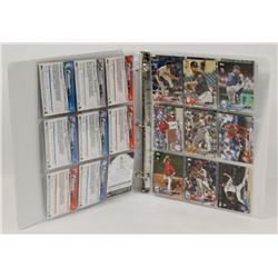 BINDER OF 45 BASEBALL ROOKIE CARDS.