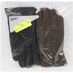 2PK LADIES LEATHER GLOVES LARGE.
