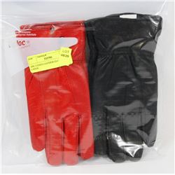 2PK LADIES LEATHER GLOVES LARGE.