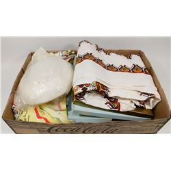 FLAT OF PILLOWCASE SETS, A HAT AND MORE .