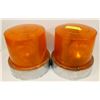 Image 1 : LOT OF 2 AMBER ROTATING LIGHTS, ONE HAS CRACK IN
