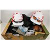 Image 1 : FLAT OF WORK GLOVES, 2 METAL FIBER HARD HATS,