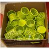 Image 1 : BOX OF 30+ ROSE PATTERN CANDLE HOLDERS LIME GREEN.