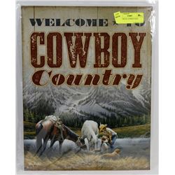 LARGE METAL COWBOY SIGN