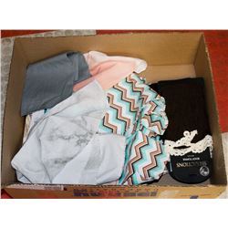 BOX WITH ASSORTED DISH TOWELS, SEDUCTION BOOT