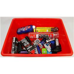 TOTE OF ZIPPO STYLE & BUTANE LIGHTERS W/ BUTANE &