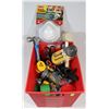 Image 1 : PLASTIC BIN FULL OF ASSORTED HAND TOOLS AND MORE