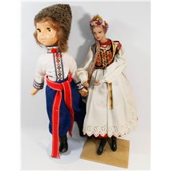 2 UKRAINIAN DOLLS VINTAGE 21" AND 20"