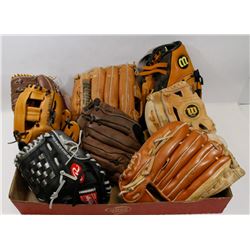 FLAT OF 8 BASEBALL GLOVES