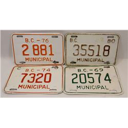 VINTAGE SET OF 4 B.C MINI MUNICIPAL