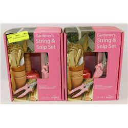 LOT OF 2 GARDENER'S STRING AND SNIP SET