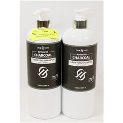 LOT OF 2 CHARCOAL FOR HAIR SHAMPOOS 1L EACH